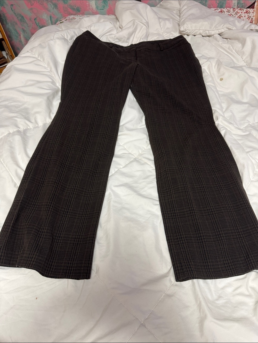 Worthington Brown Plaid Wide Leg Pants